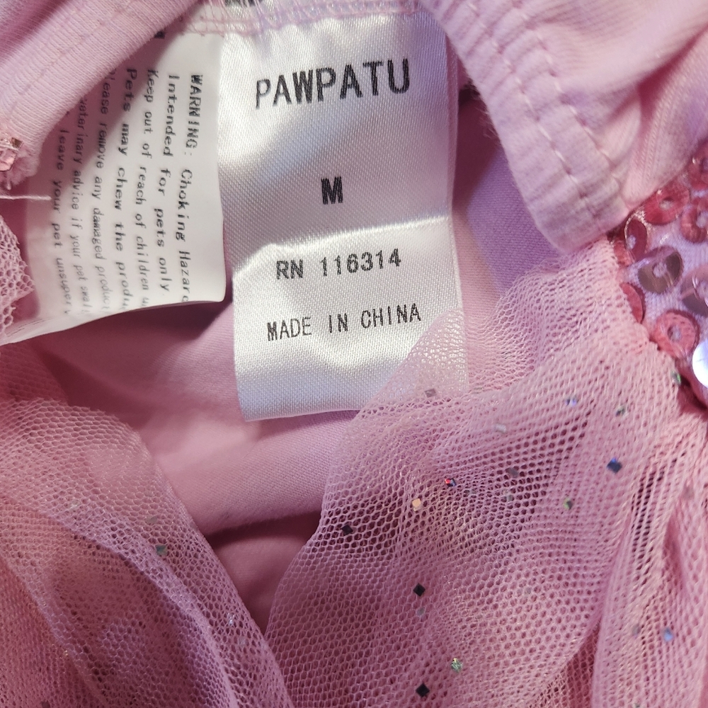 Pink Sequin Doggy Dress Size Medium with match sati padded hanger included. - Picture 4 of 4